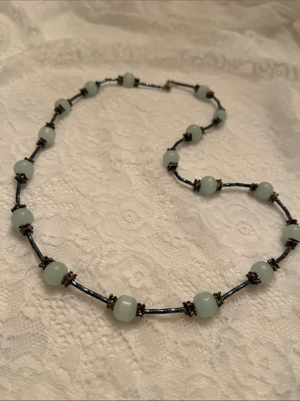 Handcrafted Mint Green Beaded Necklace - Elegant Women’s Jewelry